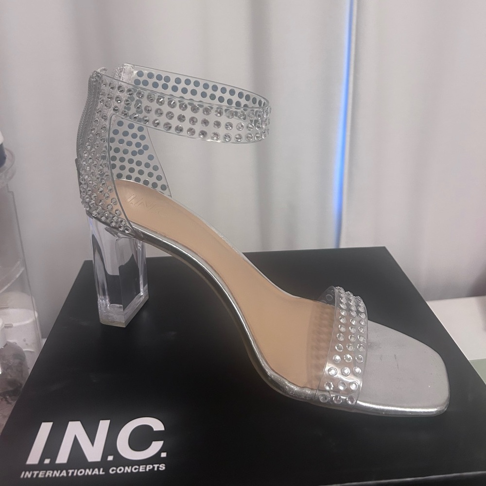 INC International Concepts Metallic Silver Heels